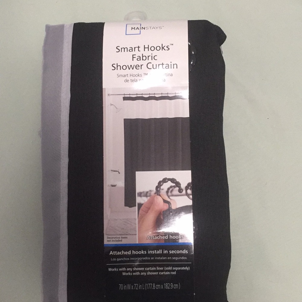Shower curtain w/hooks